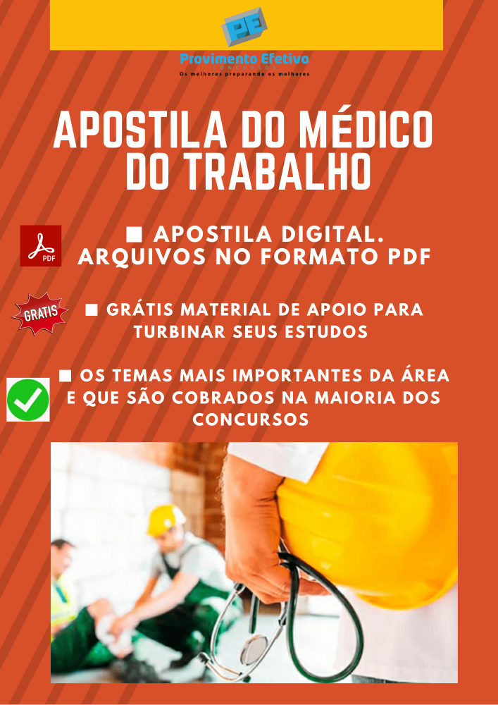 Provimento Efetivo Concursos Apostila do Médico do Trabalho Concursos