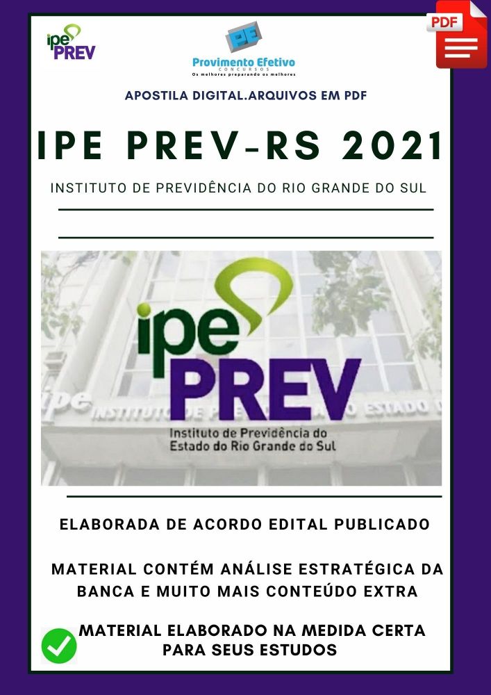 Provimento Efetivo Concursos Apostila IPE PREV RS Economia Analista